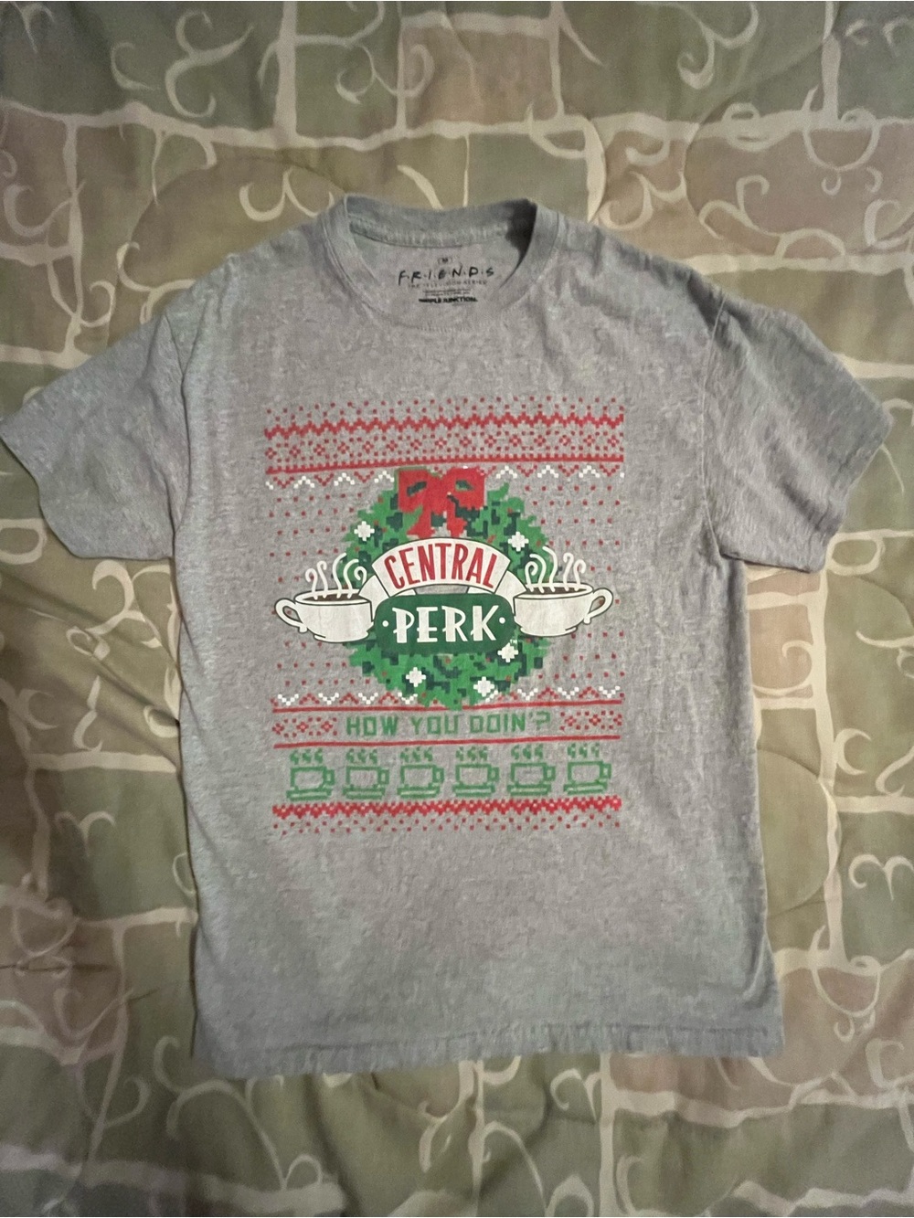 Ripple Junction Friends Central Perk "How You Doin?" Gray T-Shirt Size M